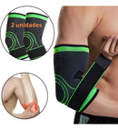 Kit 2 Cotoveleira Ajustável Ortopédica Epi Preto e Verde Único