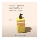 Dispenser Single Coza 500ml Detergente Esponja Suporte Cores Cor Preto