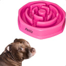 Comedor Cachorro Grande Interativo Lento Pote Ração Água Tigela Cor Rosa