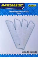 Lamina De Estilete Larga 18mm Masterprint Cx C/ 100 Unds