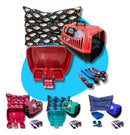 Kit Completo Gato Caixa Transporte Areia Colchonete  Vermelho