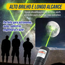 Caneta Laser Verde HW Alta Potência Recarregável 50km + Estojo Luxo, Trava Segurança e Ponteira Efeito – Uso Profissional