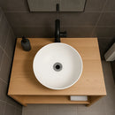 Cuba Pia Banheiro Redonda De Apoio Lavabo 30cm Sob Branco