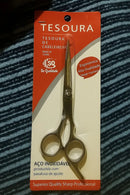 Tesoura Cortar Cabelo Cabeleireiro Descanso Dedo Inox 17cm