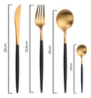 Conjunto De Talheres De Aço Luxo Inoxidável 24pcs Faqueiros Cor Prata