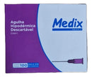 Agulha Hipodérmica Descartável 20x0,55mm Medix Caixa Com 100 Unidades