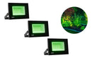 Kit 3 Refletores Luz Verde Led 20w Iluminação Jardim Grama Preto Verde