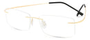 Armação Óculos Para Grau Metal Titanium Sem Aro L Dourado A578