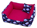 Cama pet Mediana Para Perros Cama Con Cremallera Cama Para Mascotas G Marrón Con Patitas G 70x70