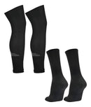 Kit Meia Antiderrapante E Meião Cortado Canelito Se Preto