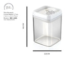 Kit 4 Potes Herméticos Acrílico Quadrado Empilháveis Trava Cor Branco