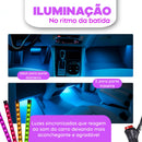 Iluminação Interior Neon Carro 12 Led Rgb Controle 12v Ritmo
