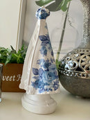 Nossa Senhora Aparecida Manto Floral Azul 20 Cm Azul E Branca