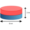 Ímã Neodímio Ø 10x2 mm N35 20 Unidades