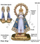 Kit 4 Imagem Santinha Aparecida Para Carro Strass Metal Mini Dourado/azul