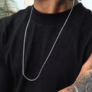 Cordão Corrente Prata 925 Grumet 70cm Escamada Fina 2mm Luxo Cor Prata 925 Legítima