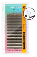Cílios Nagaraku Fios Y Marrom Volume Brasileiro 0.07 D Mix 8/14mm Cor Marrom