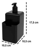 Dispenser Single Coza 500ml Detergente Esponja Suporte Cores Cor Preto