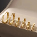 Trio De Brincos Argolas Femininas Finas Cravejadas Banho Ouro 18k Evidence P M G