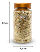 Kit 3 Potes Grandes Folhas De Ouro Dourado Prata Bronze Unha Cor Multicolor