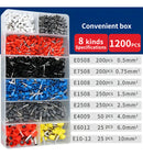 1200 Terminais Elétricos Tubular Ilhós Pre Isolado Para Fio Estojo 8 Modelos Diferentes Luatek Lwj-134