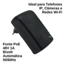 Fonte Poe Compacta 48v 1a Roteador Acess Point Rj45 Bivolt Voltagem De Entrada 110v/220v