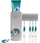 Dispenser Creme Dental + Porta Escova Suporte Para 5 Escovas