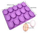Forma De Silicone Sabonete Oval 15 Cavidades Saboaria Vela Cor Roxo