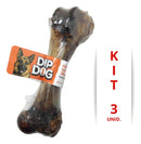 Kit 3 Fêmur Suína Osso Natural Desidratada Pet Grande Médios
