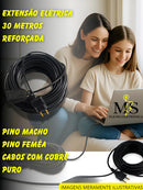 Extensão Eletrica 30 Metros Reforçada Profissional 10/20a Cor Preto Ms Eletro Eletrônica