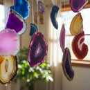 01 Mensageiro Sino Dos Ventos Ágata Com 7 Pedras Coloridas Colorido