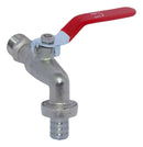 Torneiras Jardim Tanque Esfera Com Bico 1/2 X 3/4 Metal Acabamento Fosco Cor Prateado