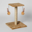 Arranhador Para Gatos Poste Com Brinquedo Duplo Exclusivo Cor Bege
