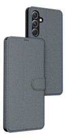 Capa Capinha Carteira Couro Compatível Com Galaxy A15 Cinza