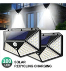 Kit 2 Arandelas Iluminária Energia Solar 100 Led Luz Branca