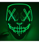 Mascara Led Neon Halloween Terror Cosplay Balada Carnaval Cor Verde