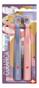 Escova Curaprox Ultra Soft 5460 Colorida Com 2 Unidades Cor Amarelo Rosa Roxo Vermelho