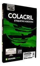 Etiqueta Impressora A4 25,4 X 63,5mm 100 Fls Ca4356 Colacril Cor Branco