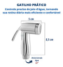 Ducha Higiênica Em Abs Luxo Acionamento 1/4 Volta Cromado Metais e Cia