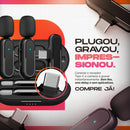 Microfone de Lapela Duplo Sem Fio Profissional Com Conector Tipo C Preto Portátil Para Gravação Podcast Entrevista Aula Online Vídeo Som Nítido