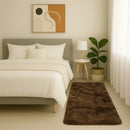 Tapete Passadeira Felpudo Peludo Sala Quarto  Marrom mesclado