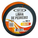 Kit 12 Linhas De Nylon P/ Pedreiro Laranja Top Fio 100mts