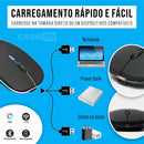 Mouse Sem Fio Bateria Recarregável Wireless 2.4ghz E Bluetooth Led Rgb Dpi Ajustavel Ergonômico Silencioso Para Pc Desktop Notebook Tablet Smartphone Casenn Branco