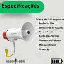 Megafone Profissional Recarregável Amplificador De Voz 260s