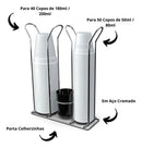 Suporte Porta Copos Descartáveis 80/200ml Organizador Com Porta Colherzinha