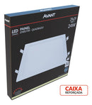Painel Led Alu 24w 4000k Emb. Quadrado 110v/220v 30cm Avant Estrutura Branco