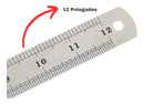 Régua 30 Cm Metal Profissional Casa Trabalho Escola