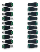 10 Conector P4 Macho + 10 P4 Fêmea Borne Fita Led Cftv