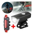 Fluoreled kit farol e lanterna para bicicleta led a prova d'agua cor preto