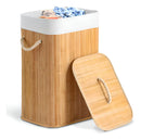 Cesto Bambu Jolitex retangular com tampa bege